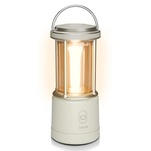 Lepro LED Campinglampe Batteriebetriebene 1100 Lumen, Dimmbar IPX4, Weiß