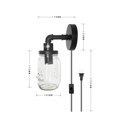 Lámpara de pared E27 para pasillo con interruptor estilo minimalista interior 6