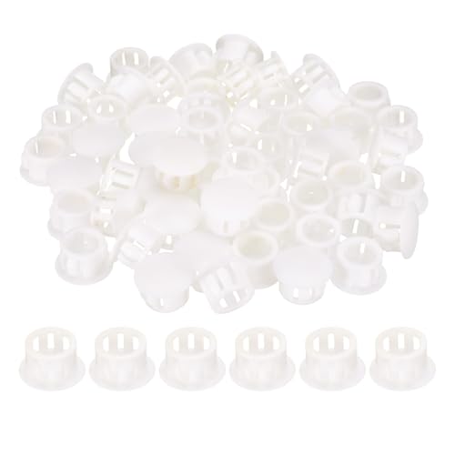 Image of uxcell 100pcs Nylon Plastic Hole Plugs, 1 /2 inch (13mm) Round Drill Screw Hole Plugs Covers, White