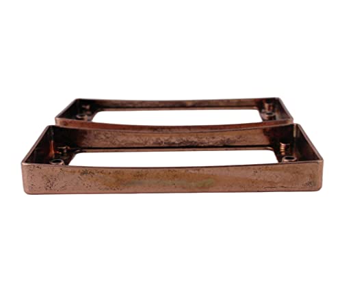 Guyker Curved Bottom Metal Humbucker Pickup Mounting Ring Set - Bridge And Neck Pickups Cover Frame Replacement Compatible With Les Paul Lp Style Electric Guitar(2Pcs, Bronze) #TOP3