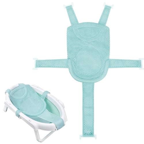 Image of Colorlife Baby Bath Seat Support Net Infant Bathing Seat Support Mat, Adjustable Comfortable Non-Slip Five-Pointed Baby Shower Net Bathtub Sit Up Mesh for Newborn 0-12 Months-Green(No Bathtub)