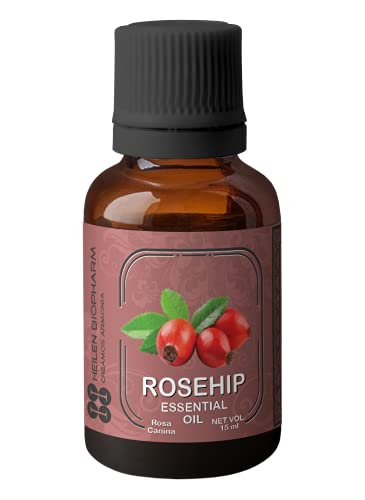Image of Heilen Biopharm Rosehip Essential Oil - 15 mL Per Bottle Pack of 1,For Skin Rejuvenation Nourishment & Overall Well Being (Rosa canina)
