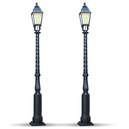 Colingmill 2 Pack 6 ft Lamppost Cardboard Cutout Street Lamp Post Life Size Backdrop Photo Props Standing Street Lamp Standup Cardboard for Patio Yard Garden Outdoor Christmas Mardi Gras Decor