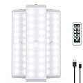 LED Closet Light, Newest 20LEDs Dimmer USB Rechargeable Motion Sensor Light Under Cabinet Lighting with Remote Control, Wireless Stick-Anywhere Night Safe Light Bar for Wardrobe,Kitchen-3 Pcs