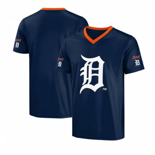 Image of FOCO MLB Men's Officially Licensed Primary Logo Wordmark Ballpark Team Color Baseball Performance V-Neck Top