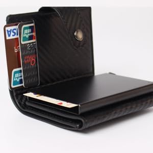 Wallet for Men -Secure RFID Blocking Wallet with Smart Metal Pop Up Credit Card Holder, ID Window Cash Slot, Gift for Him - Image 5