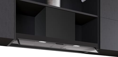 Siemens LJ95BCC60 iQ300 - Campana de diseño integrada, 90 cm, fabricada en Alemania, integración sin costuras, motor agradablemente silencioso, espacio máximo de almacenamiento, pantalla de cristal