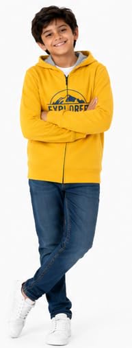 Image of T2F Boy's Cotton Regular Fit Hooded Sweatshirt