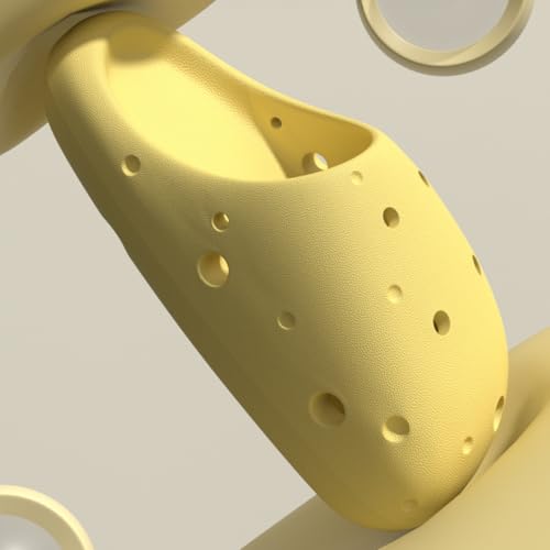 Kawaii Soft Cheese Platform Slippers for Women Non-Slip Holey Sandals Cute Indoor Outdoor Comfort Shoes Bathroom Used4