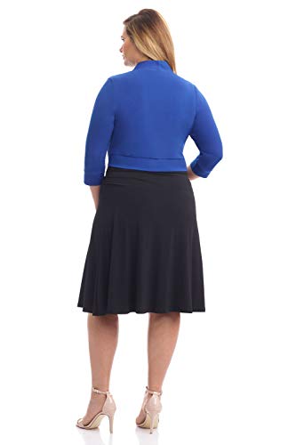 Rekucci Women's Curvy Fit Plus Size Stretch Bolero Shrug (3X, Sapphire) #TOP2