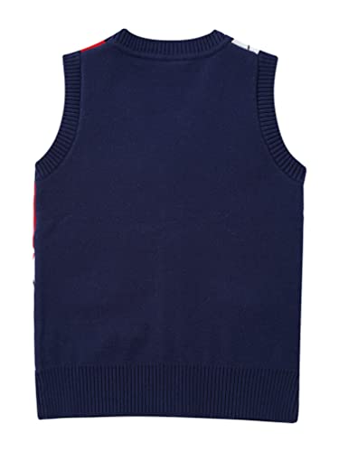 Kids Boys Sleeveless Sweater Vest Plaid Button Down Cardigan School Uniform V-Neck Casual Waistcoat2