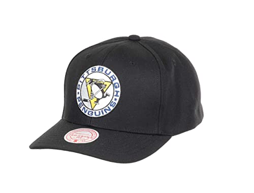 Adult Penguins Mitchell & Ness Black Team Ground 2.0 Snapback - Men's