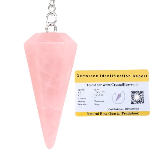 Image of Certified Rose Quartz Pendulum Dowsing Tool