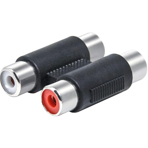 Adaptador Doble RCA Hembra, Conector Doble RCA de 2 vías, Empalme Doble Audio, Adaptador 2X rca, Empalme audio, Apto para Amplificador, subwoofer, Mezclador, Altavoz