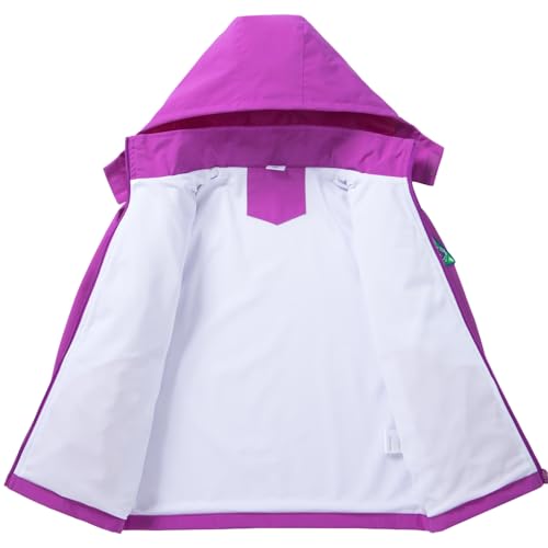 Image of Boys Rain Jacket with Detachable Hood Lightweight Raincoats for Kids