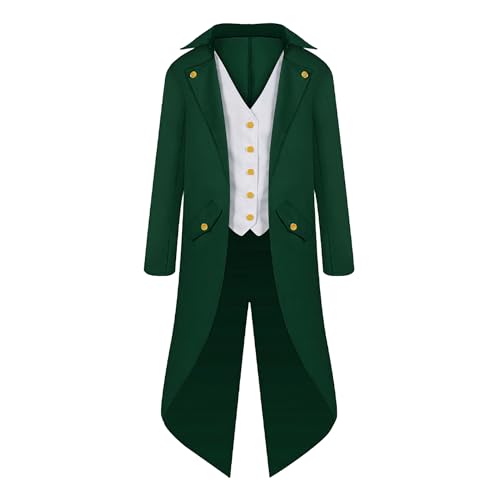 Steampunk Gothic Tuxedo Jacket for Men Victorian Tailcoat Vintage Magician Tuxedo Suit Set with Coat Hat Tie3