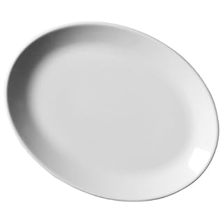 Royal Oval Plates - 28cm Pack of 6 | 11inch Dinner, White, Porcelain Plates | Commercial Quality Tableware