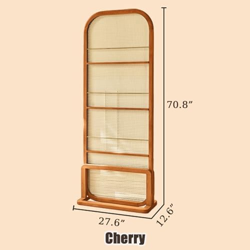 Hand-Woven Rattan Room Divider Panels, 70.8'' High Freestanding Privacy Screen, Temporary Separator for Bedroom, Elegant Space Creator, Stylish Home Decor