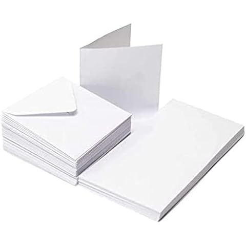 3 Ace Crafts 6 x 6 White Blank Cards and Envelopes for Card Making (50) for Greetings, Thank You cards with envelope, Valentines, Thanksgiving, Christmas Invitation, Card Making Kit for Craft Activity Cover
