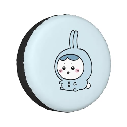 タイヤカバー ちいかわ ハチワレ スペアタイヤカバー おしゃれ タイヤ収納 防塵 防水 防紫外線 日焼け止 汚れ防止 劣化対策 タイヤバッグ 持ち運び便利 取付簡単 カー用品 14〜17インチ 屋外 軽自動車 普通車 汎用 14インチ:直径60-69cm