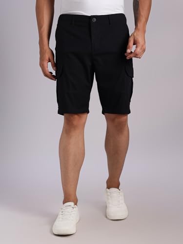 Image of Thomas Scott Men's | Regular Fit | 100% Cotton | Solid | Breathable Lightweight | 6-Pocket Cargo Shorts | Cricket Club Collection