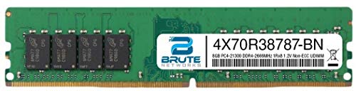 Brute Networks 4X70R38787-BN - 8GB PC4-21300 DDR4-2666MHz 1Rx8 1.2V ECC UDIMM (OEM PN# 4X70R38787)