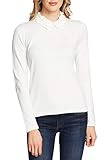 CeCe by Cynthia Steffe Women's Embellished Collar Sweater in Antique White X-Large