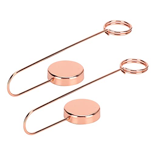 Image of 2Pcs Picture Hanging Clips Metal Double Sided Adhesive Wall Stickers Message Clip(Rose)