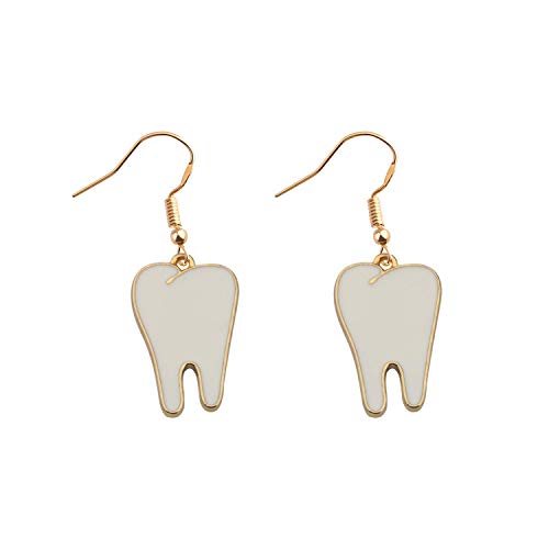 TIIMG Teeth Jewelry Teeth Charm Dangle Earrings Dental Hygienist Gift Dental Student Dentist Dental Assistant Gift