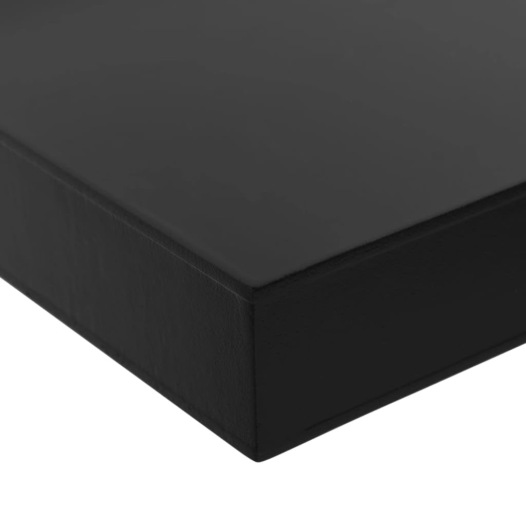 Juego de estanterías flotantes de madera de densidad media, color negro, 100 x 20 x 3,8 cm, con montaje invisible para salón, oficina y baño
