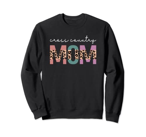 Cross Country Mom Funny Runner XC Running Mom, regalo de leopardo Sudadera