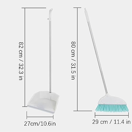 Besen mit Kehrschaufel, Kombi-Set, Edelstahl, Langer Griff, Reinigungsmittel, aufrechte Kehrschaufeln – Bild 3