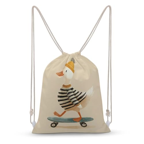 Jubonexis Mochila de lona con cordón para montar en monopatín, ligera, deportiva, gimnasio, para hombres y mujeres