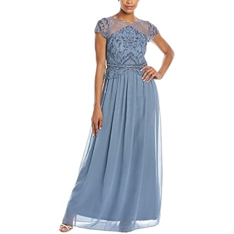 Adrianna Papell Beaded Bodice Georgette Dress Cover
