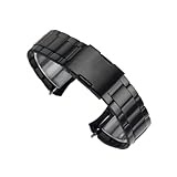 ロンジン互換 パイオニア ズール アーチ型スチールバンド L3.812 アーチ型ブレスレット ステンレススチールブレスレット 男性用アクセサリー 22mm (黑色) [並行輸入品]