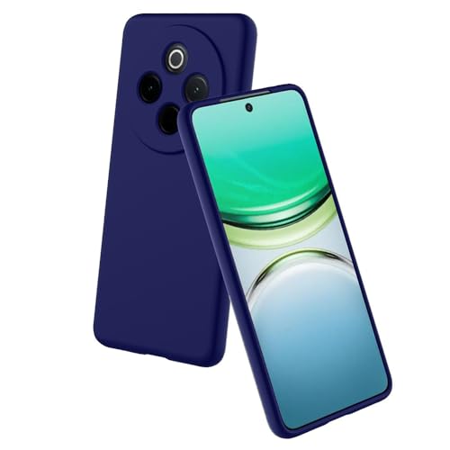 Image of Back Cover | Full Camera Protection | Premium Liquid Silicon Case | Flexible Bumper Case for Vivo T4 5G / Y300 Pro 5G / Y300 Pro Plus 5G / iQOO Z10 5G (Dark Blue)