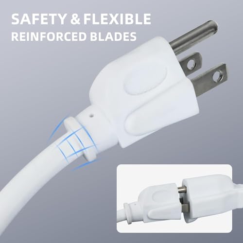 Image of EP 15FT Outdoor Extension Cord, 16 /3 SJTW Heavy Duty White 2PK, ETL Listed