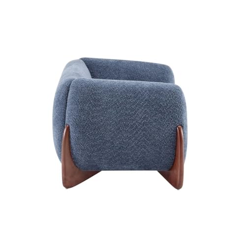 Image of Boucle Upholstered 5-Seater Sofa and Loveseat Navy Blue