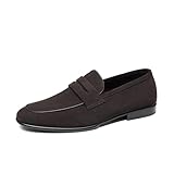 Bruno Marc Men's Leather Loafers Slip On, Penny Suede Dress Comfort Lightweight Soft Sole Shoes,Size 10,Coffee,SBLS26003M-1
