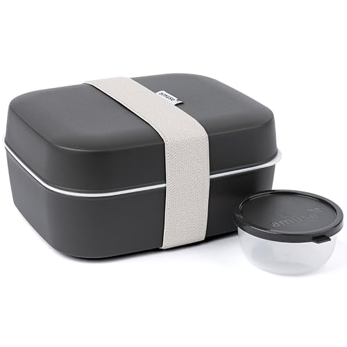 Amuse 3 en 1 Lunch Box Adulte | Bento Lunch Box, Boîte avec Compartiments, Idéale pour Meal Prep | Boîte à Lunch Adulte et Boîte à Goûter avec...