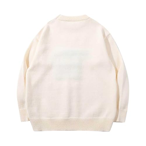 Men's Graphic Sweater Casual Crewneck Pullover Sweater Cute Dog Print Long Sleeve Knit Sweater3