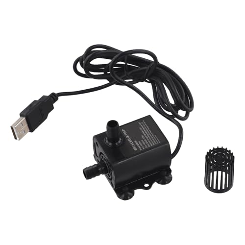 5 V CC 100 cm Taux submersible 150 l/h Max Alimenté par USB Débit d'eau ultra silencieux avec tête de filtre pour animaux domestiques pour aquariums Pompes...