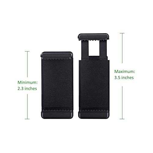 Image of skysia Universal Mobile Holder for Tripod Mount | Compact Spring-Loaded Tension Phone Bracket Clip Adapter with Dual Screw Threads for Smartphones, Monopod & Selfie Sticks (Black) (Pack of 02)