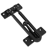 RUNROTOO Sicherheitsverstärkung für Türinnenriegel – Türsicherung aus Edelstahl mit Schwingstange, einbruchsicherer Verschluss für Frauenwohnheime und Hotels (Schwarz)