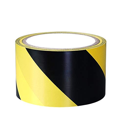 YTBUBOR Safety Tapes 70mm x 20m Black/Yellow Hazard Warning Tape Adhesive Marking Barrier Tape