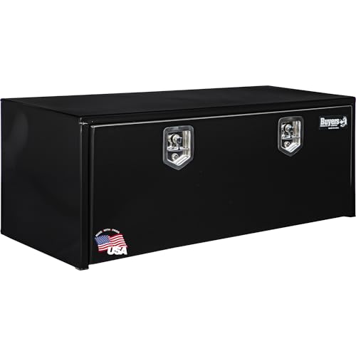 Buyers Products 1702310 Black Steel Underbody Truck Box with T-Handle Latch, 18 x 18 x 48 Inch, Contractor Toolbox With Durable Lock, Job Tool Chest For Storage And Organization