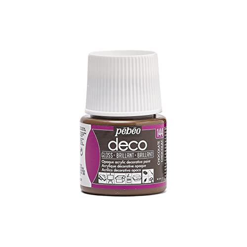 PEBEO — Pintura acrílica multisuporte — Cor opaca — Acabamento brilhante — Cor chocolate — 45ml
