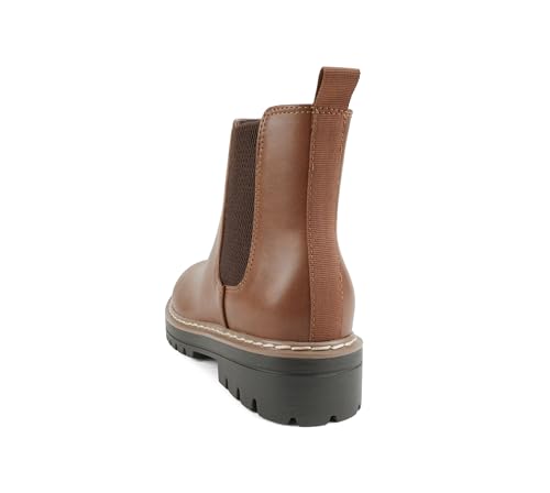 Image of Soda Pilot ~ Women Lug Sole Low Heel Chelsea Fashion Ankle Bootie w /Double Elastic Gore