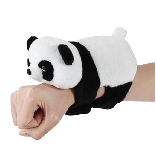 Image of Medigo Slap Bands for Kids, Panda Rakhi Slap Bracelet,Cute Panda Slap Bracelet Plush Toy - Soft Stuffed Animal Wristband for Kids & Adults Soft Plush Wristband for Boys & Girls, Unique Rakhi Gift