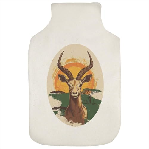 'Springbok Portrait with African Landscape' Hot Water Bottle Cover (HW00039157)